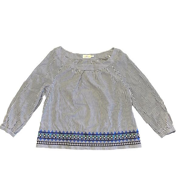 Vineyard‎ Vines Geo Prep Embroidered Open Neck Top Medium - Picture 5 of 10